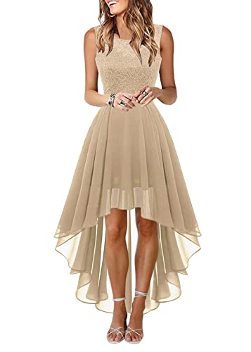 Onsoyours Spitzenkleid Damen Cocktailkleid Große Größen Abendkleid Ärmellos Partykleid Midi Festlich Kleider B Khaki S von Onsoyours