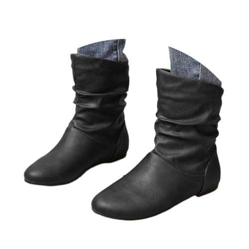 Onsoyours Stiefeletten Damen Flache PU Schlupfstiefel Kurzstiefel Halbstiefel Übergangsstiefel Slip On Ankle Boots A Schwarz 41 EU Onsoyours Stiefeletten Damen Flache PU Schlupfstiefel Kurzstiefel Halbstiefel Übergangsstiefel Slip On Ankle Boots A Schwarz 41 EU von Onsoyours