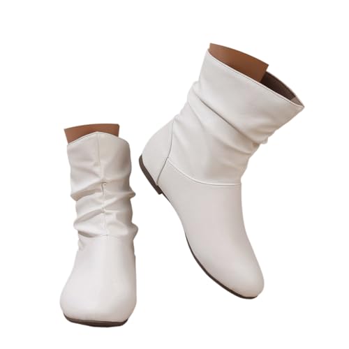 Onsoyours Stiefeletten Damen Flache PU Schlupfstiefel Kurzstiefel Halbstiefel Übergangsstiefel Slip On Ankle Boots A Weiß 40 EU Onsoyours Stiefeletten Damen Flache PU Schlupfstiefel Kurzstiefel Halbstiefel Übergangsstiefel Slip On Ankle Boots A Weiß 40 EU von Onsoyours