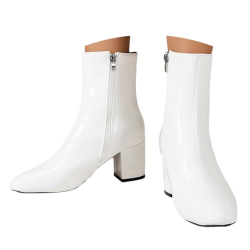 Onsoyours Stiefeletten Damen mit Blockabsatz PU Ankle Boots Stiefel Mit Reißverschluss Kurzstiefel Übergangsstiefel Bootie Elegante Damenstiefel B Weiß 38 EU Onsoyours Stiefeletten Damen mit Blockabsatz PU Ankle Boots Stiefel Mit Reißverschluss Kurzstiefel Übergangsstiefel Bootie Elegante Damenstiefel B Weiß 38 EU von Onsoyours