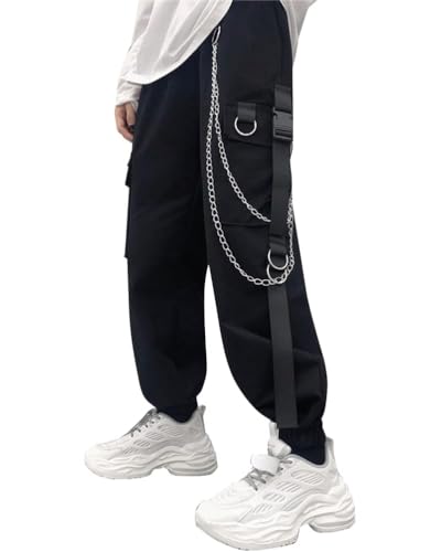 Onsoyours Streetwear Damen Hosen Streetwear Set Hosen Sportanzug Camouflage Hose Damen Cargohose Harajuku Cargo Hosen Frauen Hip Hop Hose Damen Mädchen Techwear Hose Jogginganzug Z5 Schwarz XL von Onsoyours