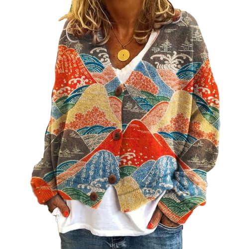 Onsoyours Strickjacke Damen Outerwear V-Ausschnitt Cardigan Elegant Einfarbig Kurz Strickmantel Pullover Herbst Winter Strickpullover Herbst Winter Jacke Mit Knopf C12 Mehrfarbig M von Onsoyours