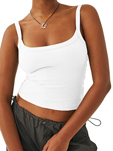 Onsoyours Tank Top Damen Sommer Spaghetti Tops Ärmellose Tunika Tops Shirt Casual Oberteile Elegant Bluse Sexy Camisole Weste A Weiß S von Onsoyours