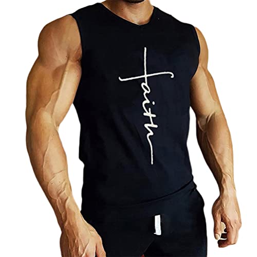 Onsoyours Tank Top Herren Muskelshirt Gym Fitness Shirt Armellos Shirts Modisch Weste Camisole Unterhemd Sport Tshirt Sommer Muskelshirt E Schwarz XS von Onsoyours