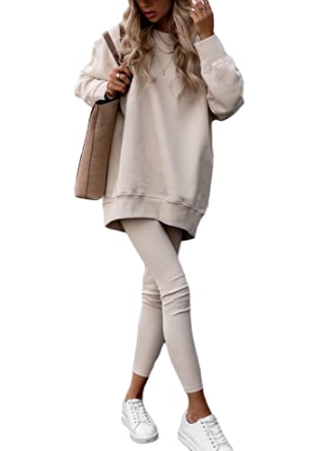 Onsoyours Trainingsanzug Damen Jogginganzug Sweatshirt-Jogginghose Sportanzug Sportswear Hausanzug Freizeitanzug Hosenanzug Fitnessanzug Running Sportswear Tops-Hosen Sets F Beige XS Onsoyours Trainingsanzug Damen Jogginganzug Sweatshirt-Jogginghose Sportanzug Sportswear Hausanzug Freizeitanzug Hosenanzug Fitnessanzug Running Sportswear Tops-Hosen Sets F Beige XS von Onsoyours