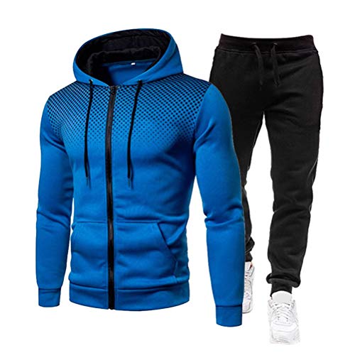 Onsoyours Trainingsanzug Herren Jogginganzug für Männer Sportanzug Freizeitanzug Jogginghose + Hoodie B Blau M von Onsoyours
