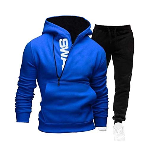 Onsoyours Trainingsanzug Herren Jogginganzug für Männer Sportanzug Freizeitanzug Jogginghose + Zip Sweatshirt Oberteil A Blau XL von Onsoyours