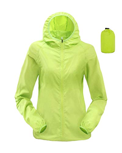 Onsoyours Unisex Sommer Leichte Hoodie Regen Jacke Übergangs Schnell Trocken Windbreaker Outdoor Sonnenschutz Softshell Jacke Dünne Fahrradjacke Regenjacke A Grün M von Onsoyours