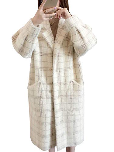 Onsoyours Weiß Grau Kariertes Schottenkaro Langarm Elegant Wollmantel Wintermantel Damen Mode M Onsoyours Weiß Grau Kariertes Schottenkaro Langarm Elegant Wollmantel Wintermantel Damen Mode M von Onsoyours