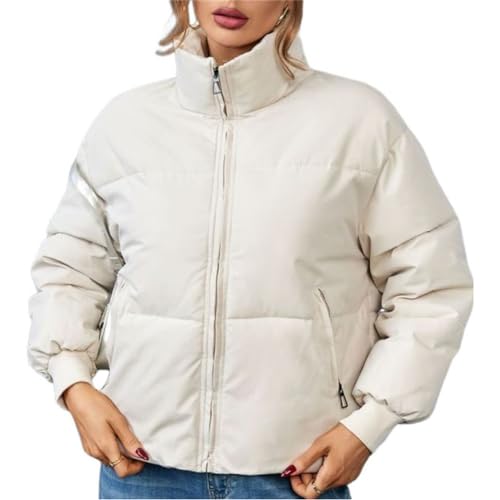 Onsoyours Winterjacke Damen Wintermantel Auf Beiden Seiten Parka mit Fell Kapuze Warm Fleece Gefütterter Doppelseitige Winter Mantel Jacke Outdoorjacke B Beige XS von Onsoyours