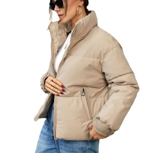 Onsoyours Winterjacke Damen Wintermantel Auf Beiden Seiten Parka mit Fell Kapuze Warm Fleece Gefütterter Doppelseitige Winter Mantel Jacke Outdoorjacke B Khaki M von Onsoyours