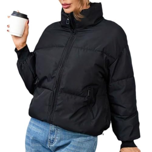 Onsoyours Winterjacke Damen Wintermantel Auf Beiden Seiten Parka mit Fell Kapuze Warm Fleece Gefütterter Doppelseitige Winter Mantel Jacke Outdoorjacke B Schwarz XXL von Onsoyours