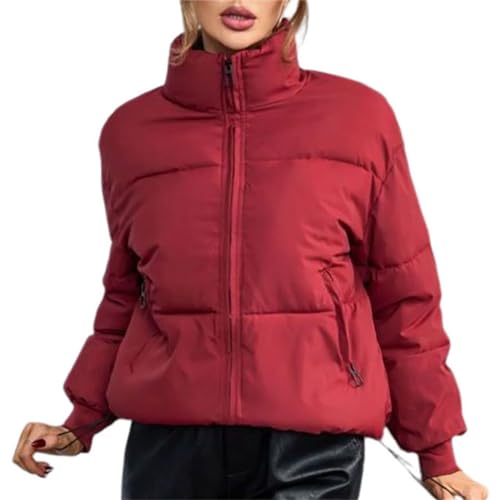 Onsoyours Winterjacke Damen Wintermantel Auf Beiden Seiten Parka mit Fell Kapuze Warm Fleece Gefütterter Doppelseitige Winter Mantel Jacke Outdoorjacke B Weinrot S von Onsoyours
