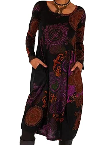 Onsoyours Winterkleid Damen Langarm Festlich Kleid Winter Damen Elegant Abendkleid Kurz Weihnachtskleid V Ausschnitt Partykleid B Dunkelrot L von Onsoyours