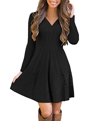 Onsoyours Winterkleider Damen Pulloverkleid Strickkleid Lang Pullover Kleid Winter Cocktailkleider Schöne Kleider Pulli Sweatshirt C Schwarz XXL Onsoyours Winterkleider Damen Pulloverkleid Strickkleid Lang Pullover Kleid Winter Cocktailkleider Schöne Kleider Pulli Sweatshirt C Schwarz XXL von Onsoyours