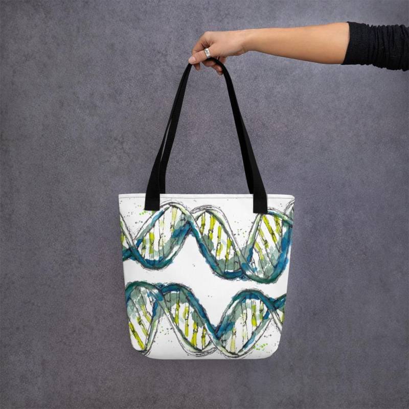 Green Dna Tote Bag - Gift For Scientist, Molecular Biology Bag, Teacher Appreciation Green Dna Tote Bag - Gift For Scientist, Molecular Biology Bag, Teacher Appreciation von Ontogenie