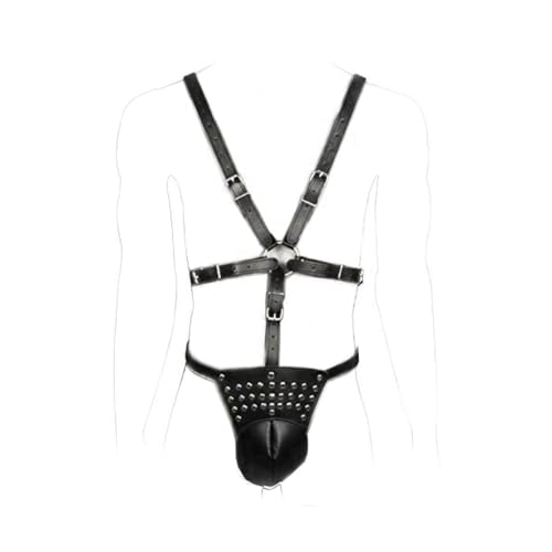 OnundOn Herren Riemenbody Körper Leder Harness Männer String Unterwäsche Bodysuit Fetisch Einstellbar von OnundOn