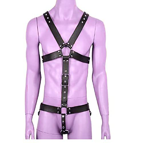 OnundOn Herren Riemenbody Leder Harness Männer String Bodysuit Mit Penis Ring Cockring Fetisch Einstellbar von OnundOn