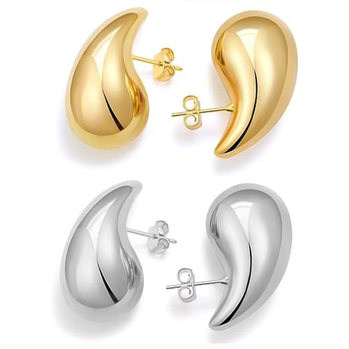 Onvavient Ohrringe Dupes, Ohrhänger Damen, Wassertropfen Ohrring Hypoallergene, Elegante Damenohrringe, Modeschmuck Schmuckstück Ohrstecker für Frauen Mädchen (12 x 18 mm) von Onvavient