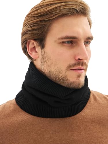 Onvavient Schlauchschal Halswärmer, Schal Halstuch Herren Winter, Dick Fleece Nackenwärmer maske Ski, Gefüttert Weichem Halsschlauch Winddicht Loop Schal für Herren Damen von Onvavient