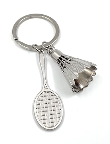 Onwomania - "Badminton Schläger mit Federball Schlüsselanhänger - Metall Glücksbringer ideal als Geschenk z.B. für den besten Freund, die beste Freundin, Mama - Für Männer, Frauen & Kinder von Onwomania