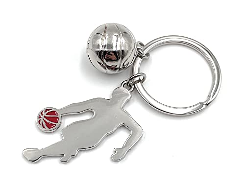 Onwomania Basketball Spieler Ball Schlüsselanhänger Metall Glücksbringer in Alu Geschenkbox, ideal zum Verschenken von Onwomania