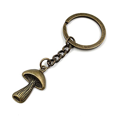 Onwomania Champignon Pilz Sammler Schlüsselanhänger Metall Glücksbringer in Alu Geschenkbox, ideal zum Verschenken von Onwomania