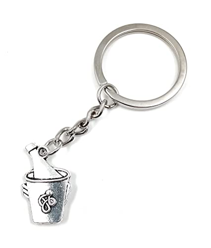 Onwomania Champus Champagner Luxus Getränk Schlüsselanhänger Metall Glücksbringer in Alu Geschenkbox, ideal zum Verschenken von Onwomania