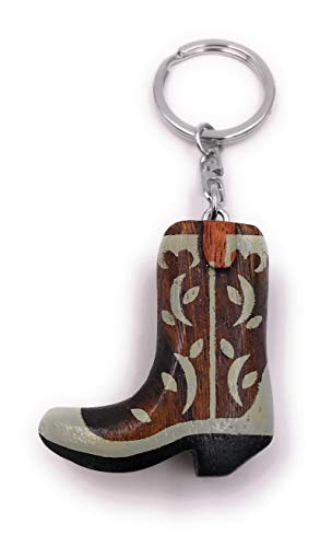Onwomania - "-Cowboystiefel Stiefel Schuhe Schlüsselanhänger - Holz Glücksbringer ideal als Geschenk z.B. für den besten Freund, die beste Freundin, Mama - Für Männer, Frauen & Kinder von Onwomania