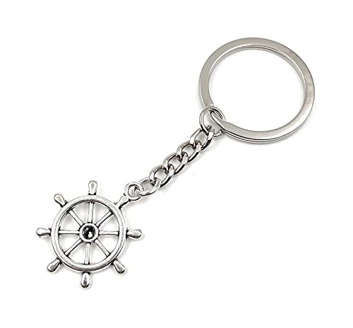 Onwomania Einfaches Steuerrad Seemann Seefahrt Schlüsselanhänger Metall Glücksbringer in Alu Geschenkbox, ideal zum Verschenken von Onwomania