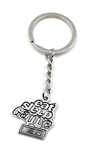 Onwomania - "Gamer Essen Aufstehen Zocken Schlüsselanhänger - Metall Glücksbringer ideal als Geschenk z.B. für den besten Freund, die beste Freundin, Mama - Für Männer, Frauen & Kinder von Onwomania