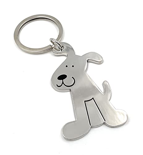 Onwomania - "-Hund lachend Gesicht Schlüsselanhänger - Metall Glücksbringer ideal als Geschenk z.B. für den besten Freund, die beste Freundin, Mama - Für Männer, Frauen & Kinder von Onwomania