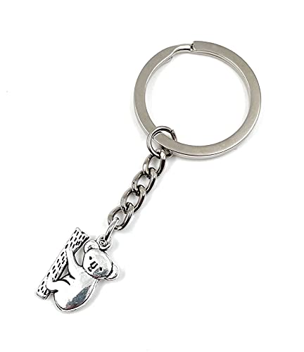 Onwomania Koala Bär Eukalyptus Schlüsselanhänger Metall Glücksbringer in Alu Geschenkbox, ideal zum Verschenken von Onwomania