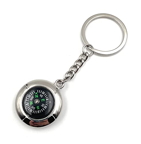 Onwomania Kompass Schlüsselanhänger Metall Glücksbringer in Alu Geschenkbox, ideal zum Verschenken von Onwomania