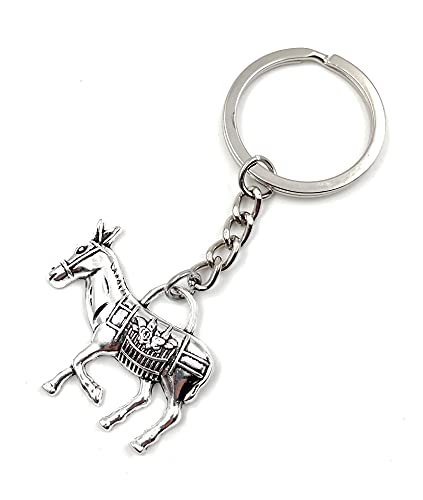 Onwomania Last Esel Tier Pferd Schlüsselanhänger Metall Glücksbringer in Alu Geschenkbox, ideal zum Verschenken von Onwomania