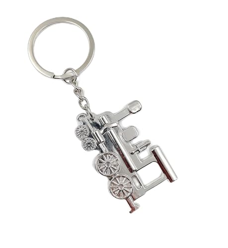 Onwomania Lokomotive Zug Lock Schlüsselanhänger Metall Glücksbringer in Alu Geschenkbox, ideal zum Verschenken von Onwomania