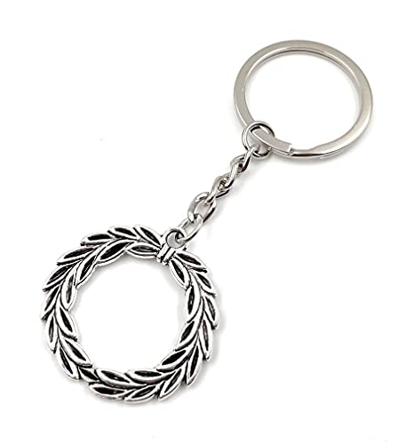 Onwomania Lorbeerkranz Kranz Ranke Schlüsselanhänger Metall Glücksbringer in Alu Geschenkbox, ideal zum Verschenken von Onwomania