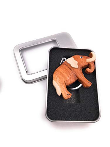 Onwomania - "-Mammut Tier Elefant Schlüsselanhänger inkl. Geschenkbox - Glücksbringer Geschenk z.B. für den besten Freund, die Beste Freundin, Mama - Für Männer, Frauen & Kinder von Onwomania