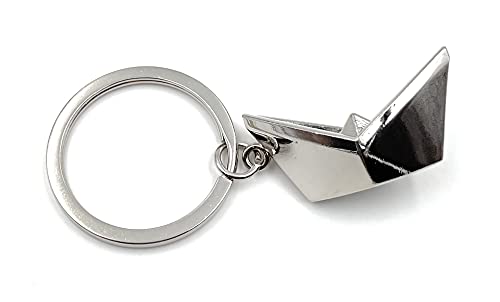 Onwomania Papier Boot Schiff Schlüsselanhänger Metall Glücksbringer in Alu Geschenkbox, ideal zum Verschenken von Onwomania