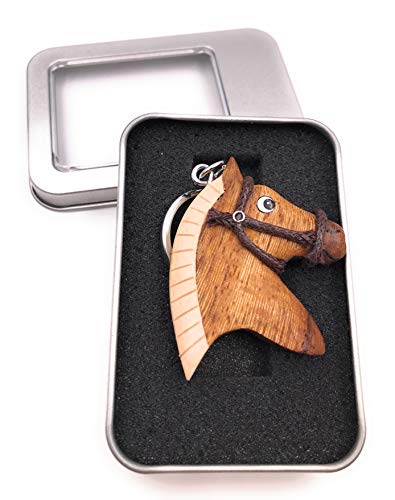 Onwomania - "-Pferdekopf Pferd Pony Schlüsselanhänger inkl. Geschenkbox - Glücksbringer Geschenk z.B. für den besten Freund, die beste Freundin, Mama - Für Männer, Frauen & Kinder von Onwomania