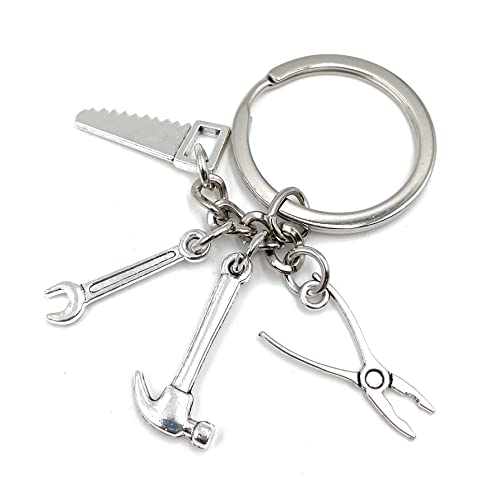 Onwomania Säge Hammer Schraubenschlüssel Zannge Werkzeug Metall Schlüsselanhänger, Glücksbringer in Alu Geschenkbox, ideal zum Verschenken Onwomania Säge Hammer Schraubenschlüssel Zannge Werkzeug Metall Schlüsselanhänger, Glücksbringer in Alu Geschenkbox, ideal zum Verschenken von Onwomania