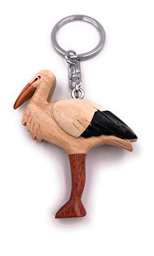 Onwomania - "-Storch Vogel Ciconiiformes Schlüsselanhänger inkl. Geschenkbox - Glücksbringer Geschenk z.B. für den besten Freund, die beste Freundin, Mama - Für Männer, Frauen & Kinder von Onwomania