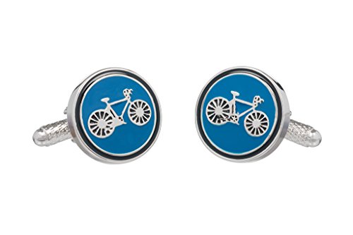Fahrrad Manschettenknöpfe – Fahrrad Manschettenknöpfe für Hemde, in einem Onyx Art Box. Gr. onesize, blau von Onyx - Art