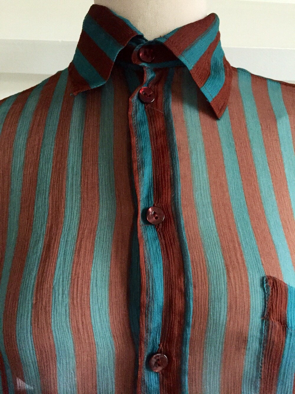 Jean Paul Gaulthier Vtge Gestreiftes Seidenhemd von OohLaLaVintageParis