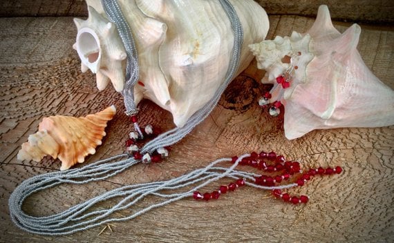 Silber Granatapfel Lariat Set Silber Granatapfel Lariat Set von OohShinyJewelryCo