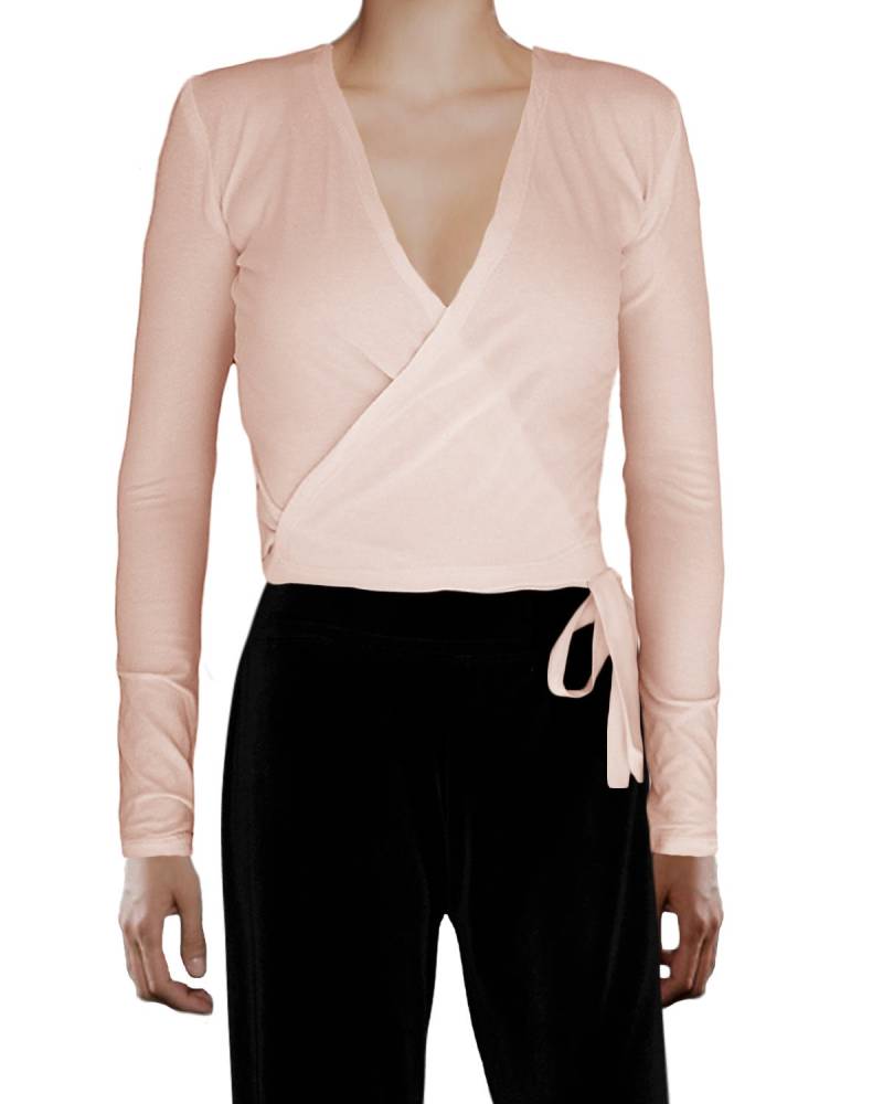 Hergestellt in Den Usa Langarm Blush Wrap Tie Jersey Knit Cover-Up Cardigan Dance Inspiriert Hergestellt in Den Usa Langarm Blush Wrap Tie Jersey Knit Cover-Up Cardigan Dance Inspiriert von Oohlalawear