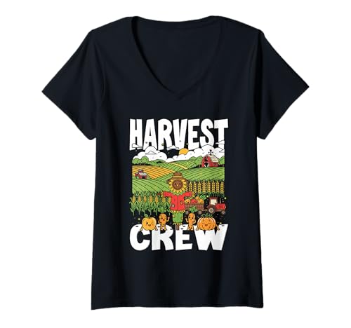 Damen Ernte-Crew-Landwirt erntet jedes Jahr die Ernte T-Shirt mit V-Ausschnitt von Oort 33 Production