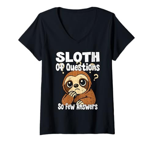 Damen Faulheit VON Fragen, SO WENIGE ANTWORTEN, wissensdurstige Person T-Shirt mit V-Ausschnitt Damen Faulheit VON Fragen, SO WENIGE ANTWORTEN, wissensdurstige Person T-Shirt mit V-Ausschnitt von Oort 33 Production