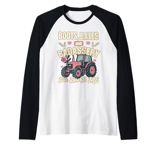 Stiefel Ballen und Badassery Talk Dirt to Me Bauer Mädchen Frauen Raglan von Oort 33 Production
