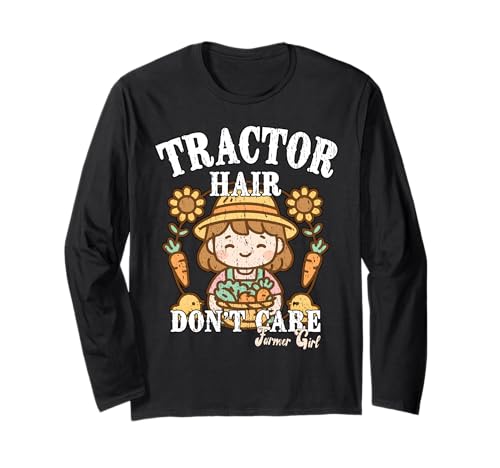 Traktor Hair Don't Care Landwirt Frauen Landwirtschaft Mädchen Bauernhof Dame Langarmshirt von Oort 33 Production